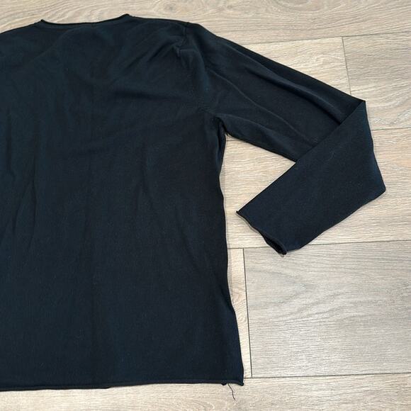 GRACE ELEMENTS Black Acrylic V Neck Long Sleeve Pullover Sweater Top Size XL - Picture 6 of 10